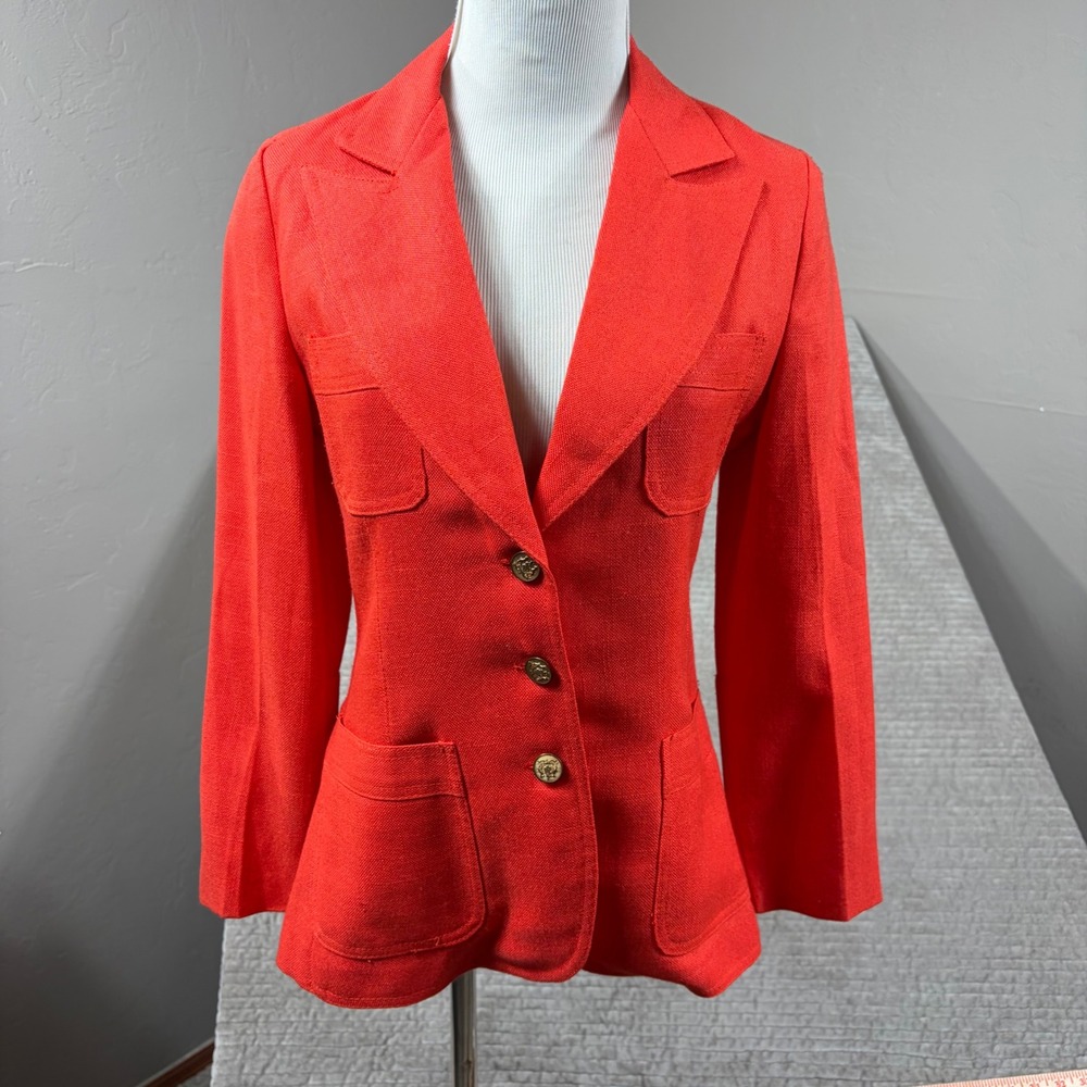 Vintage Bronson of California Red Pant Suit Blazer Trousers Set Size 11-12